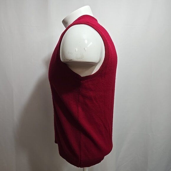 Vintage Revere Sweater Vest Mens Size Medium Red 100% Orlon 60s 70s Grandpa - Picture 2 of 7